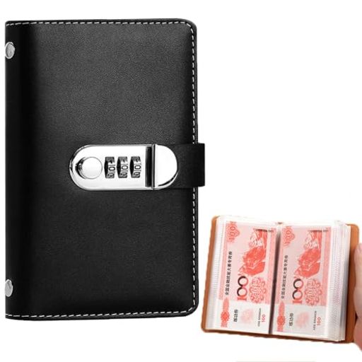 【素材・デザイン】本スマート貯金ブックは柔軟性と耐久性に優れたPUレザー素材を採用し、使い勝手抜群な封筒型デザインを実現しています。シンプルで洗練された上品なデザインが魅力で、普段使いはもちろん様々なシーンに自然に馴染みます。 【容量・サイズ・携帯性】1個入りの本商品は全50ページ仕様で、各ページ両面に独立ポケットを搭載。最大100枚の紙幣を収納可能で、現金の出し入れがスムーズで操作性に優れます。サイズ11x2x17.5cmのスリム軽量設計により携帯性が高く、お出かけ時にも手軽に持ち運べます。 【ダイヤル暗証ロック・安全性】ダイヤル式暗証ロックを標準搭載。自身の好きな暗証番号を自由に設定でき、現金や個人情報をしっかり保護しプライバシーを守ります。高い安全性に加え、クールでスタイリッシュな見た目も大きな特長です。 【多機能収納・視認性】貯金用としてはもちろん、各種伝票・書類・小物の整理収納にも対応する多機能タイプです。透明リフィルを採用して中身が一目で確認でき、必要なものをすぐ取り出せる利便性が魅力です。 【万能性・普段使い適性】細部までこだわり抜いた設計と上質素材を使用し、毎日の日常利用に最適です。