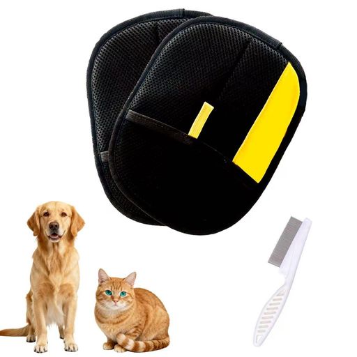 脱毛 製品数量:猫と犬用の脱毛手袋2個,コームも付属します。サイズ:24*18*1cm,手袋の重さはわずか35グラム1個 多用途:この柔らかく肌に優しい除毛グローブは、短毛種の猫、長毛種の猫、あらゆるサイズの犬、さらにはウサギなどの小動物にも最適です。ソファやカーペットにも適しており、効果的に毛を除去します。 再利用可能:この糸くず除去トートバッグは、高品質で環境に優しい素材で作られています。洗って繰り返し使用できます。使用後は水で洗い流すか、軽くたたいて乾かすだけで、元の状態に戻ります。自然乾燥させれば再利用できるため、経済的で環境に優しい製品です。 静電気除去設計:このペット用静電気除去手袋は、犬や猫の抜け毛を楽にしっかりと掴むことができます。強力な静電気で、細かな毛やフケも吸着するので、除毛作業中の静電気の心配もありません。 お得なセット:ご購入いただくのは、抜毛手袋2個だけじゃない。ペット用クシもれなくお付けします
