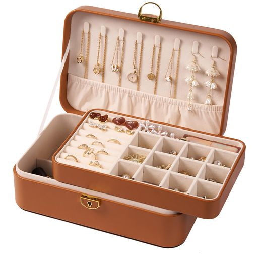 VinnatsuジュエリーボックスアクセサリーケースPUレザージュエリーケース軽量鍵付き宝石箱ジュエリー収..