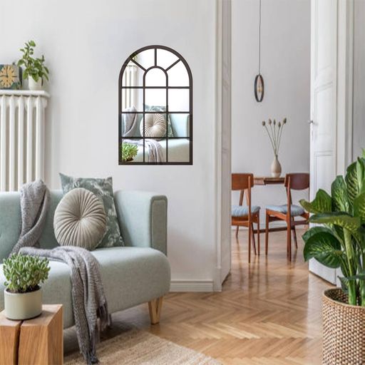 Yodilalaアクリル立体アーチウィンドウ粘着ミラーリビングルームベッドルーム書斎ダイニングルームバルコニーウォールステッカー背景壁装飾ミラーMZ420C