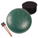 LOMUTYスリットドラム12インチ11音スチールタングドラム打楽器楽器ヨガ瞑想禅祈り音楽療法音楽教育多用途楽譜付き専用バッグ付きスチール-チタン合金素材(グリ...