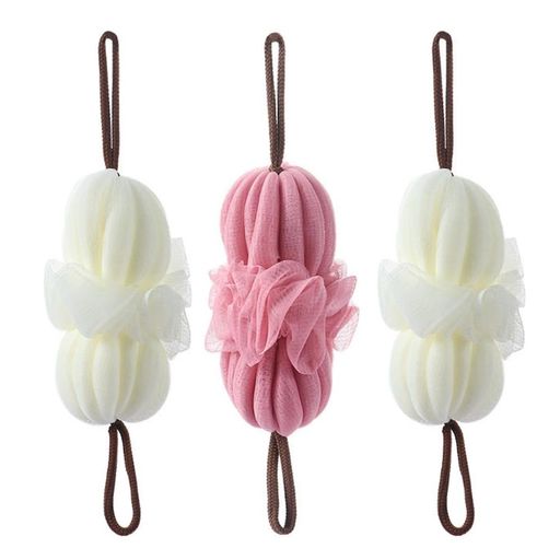 Itisyou泡立てネットボディ用ボディスポンジ伸縮性ボディスポンジバス用泡立てネット背中まで洗える紐付き体洗うスポンジ3個セット