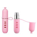Abacadアトマイザ-香水スプレーボトル携帯用香水噴霧器ポータブル香水スプレーワンタッチ補充機内持ち込み可能透明噴霧器香水用霧吹き5ml旅行通勤出張(ピンク)
