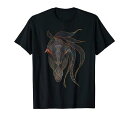 馬の恋人馬のライダー伝統的な幾何学的なアートギフトTシャツ