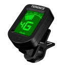 TERENCEギターチューナークリップ式チューナー高精度カラー表示2色バックライトコンパクト楽器に損傷なし個人練習初心者向けギター/ベース/ウクレレ/ヴァイオリンなどにも対応日本語取…