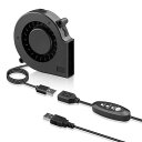 GDSTIME 75MMX15MM 5V DC USB ブロワーファンブラシレス冷却ファン DIY FAN 風量調整可 3段階風量調節(2)
