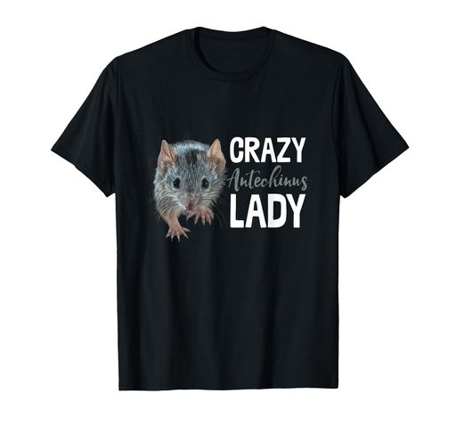 クレイジーアンテキヌスレディ面白い有袋類マウスアンテキヌスTシャツ