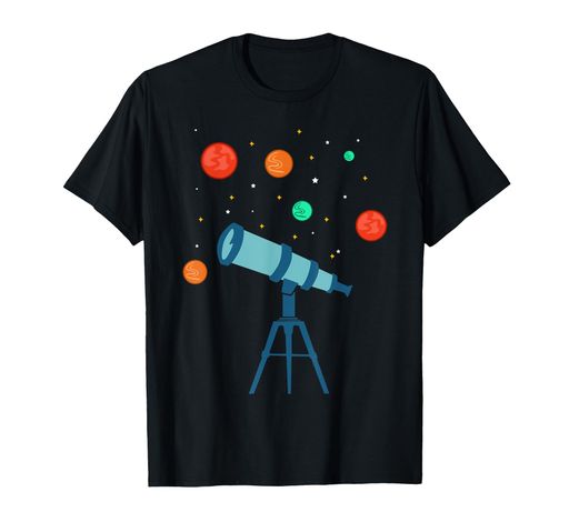 望遠鏡天文学者の惑星の設計Tシャツ