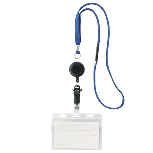 ソニック(Sonic)名札リール式吊下げ名札チャックタイプ青NF-412-B