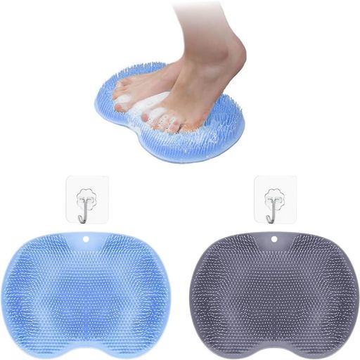 2個セット足洗いマットフットブラシ足ブラシ足洗い足洗いブラシ足裏ブラシ角質取り消臭清潔足裏マッサージフック穴付き吸盤付き滑り止めお風呂壁掛け【アクセサリーフック】抗菌TPR…