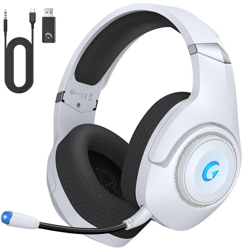 ゲーミングヘッドセット【2.4GUSBアダプター/BLUETOOTH5.2/有線】3WAY接続ワイヤレスヘッドセット50MMドライバー低遅延ゲームヘッドセット40時間連続再生重低音強化無線ゲーミングヘッドホン…