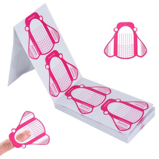 【商品仕様】ネイルフォームのサイズ:約6.3*7.5cm;色:ピンク;数量:100枚入り。 【高品質な素材】ネイルフォームは高品質の良い紙で作され、ほど良い硬さとしなやかさがあり、ふにゃふにゃにならないで綺麗にネイルの長さだしを仕上がります。 【デザイン】独自のデザインで、スケールラインが付いていて、使いやすく、操作が簡単で、爪の形を作りやすい。 【使いやすい】このネイルフォームは爪を完全に直した後、シールから爪の形をはがし、中央の楕円形を取り除き、点線に沿ってリングを引き裂きます。そこから、角をつまんで自然な爪の曲線にほぼマッチした曲線を作ります。その後、ポリカプロラクトンを塗布して硬化し、最終的には希望の形状と長さを得ることができます。 【幅広い用途】このネイルフォームは練習用にたっぷりと使えるので、プロサロン用、自宅DIYに適します。初心者にもおすすめのネイルフォームです。