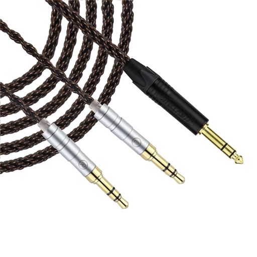 【クリアな音質を実現する】1芯あたりに高純度銅線を18本使用することで、音声信号の伝達における抵抗を排除し、クリアな音質を実現しました。また、8芯構成でケーブルの強度を高めるだけでなく、広いレンジ感を維持し、自然でありながらも空間表現力を向上します。 【優れた耐久性】外被には柔軟性・耐久性に優れたPVCを採用、取り回ししやすくタッチノイズも起こしにくいです。 【金メッキプラグを採用】耐蝕性に優れた金メッキプラグを使用しています。また、ハウジング部は純銅を採用し、安定した接続を確保。 【機器側側プラグ】金メッキ3.5mm 3極ストレート型プラグx2 【ヘッドホン側プラグ】6.35mmステレオ標準プラグ