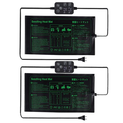 樂天商城 - Bunmery園芸用ヒーター2個入コントローラー付き育苗マットデジタル表示植物ヒートマット25*52cm植物保温マット
