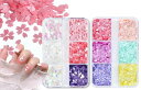 SKTMHネイルパーツ4ケース入りネイルチャームネイルアートおしゃれカラフル極薄キラキラ桜の花びらレジンパーツレジン封入装飾小物デコアクセサリー大人子供初学者に最適自宅ネイルサ…(4)