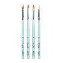 ジェルブラシ4本セットジェルネイルエメラルドグリーンブラシ筆ネイル筆セットネイルジェルネイル筆キャップ付きネイル用品ネイルアートネイルツールセルフネイル(エメラ...