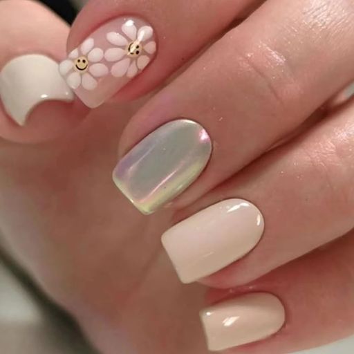 手作りひまわり花ネイルチップリボン3Dネイルアートつけ爪デザイン付け爪24枚入人気かわいいシンプルおしゃれファッション