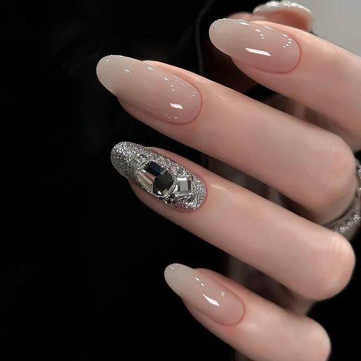 SEMTIMネイルチップ30枚入ミディアムショートラウンドつけ爪短めネイルチップミディアムロングネイル人気和風かわいいシンプルおしゃれ成人式入学式卒業式付け爪チップ(BY1971)