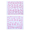 2枚セットネイルシールピンク花バラフラワーネイルアートシールデザイン春ステッカーネイル花柄カメリアローズハンドメイド材料セルフネイル封入デコシートデコシール3D...