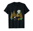 低ポリハウリングウルフと月のポリゴンTシャツ