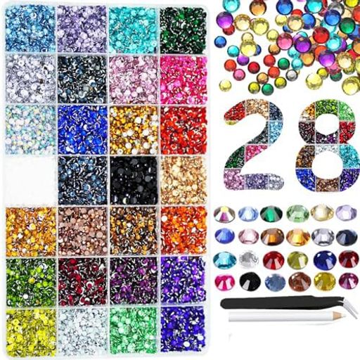 24000枚の樹脂ドリル、製作用、3mm4mm銀色のフラットバックボール、非熱修復用SS10SS16宝石、DIY製作用..