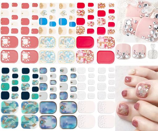 NAILDOKI6種類損傷のない足の爪ネイルシールネイルステッカーネイルラップネイルアクセサリーリアルネイルジェールステッカー女性可愛い人気おしゃれな上級 NAILDOKI6種類損傷のない足の爪ネイルシールネイルステッカーネイルラップネイルアクセサリーリアルネイルジェールステッカー女性可愛い人気おしゃれな上級