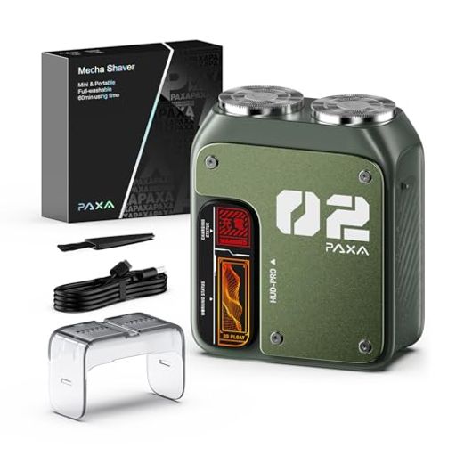 PAXA PAT01 ひげそり 電動シェーバー9000RPM高速回転モーター デュアルヘッド小型 電動髭剃り回転式 肌に優しい 着脱式磁気ヘッド IPX7防水 乾湿両用 お風呂剃り対応 USB充電式 急速充電 持ち運…