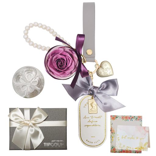 プリザーブドフラワーキーホルダー誕生日プレゼント女性人気枯れない花彼女妻母の日還暦祝い退職祝いギフト花母記念日ホワイトデークリスマス引越し祝い敬老の日紫バラ