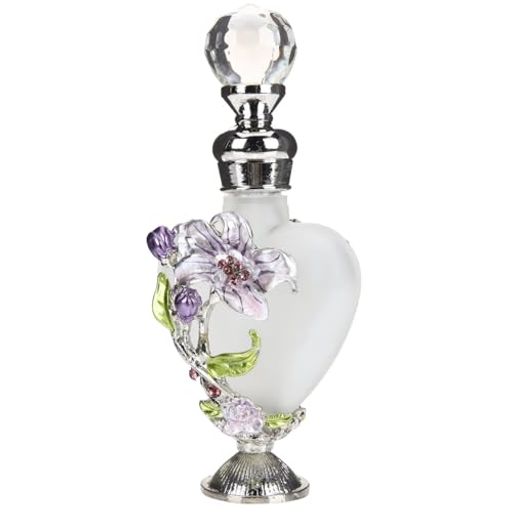 LALAFINA ガラス 香水瓶 10ml アンティーク アトマイザー 花柄装飾 スプレーボトル 入れ替え 容器 精油・アロマ対応 携帯用