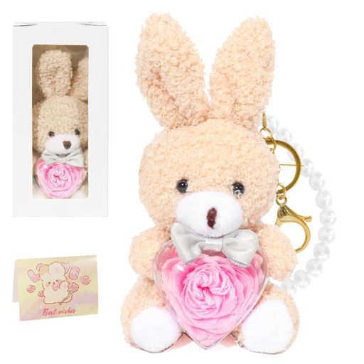 プリザーブドフラワープリザードフラワーマのぬいぐるみとローズのギフトお祝い記念日誕生日永遠の花母..