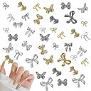 ネイルパーツリボン150個セット3D立体リボンネイルパーツゴールドシルバー小さい蝶結びメタルパーツネイルアートデコパーツジュエリーパーツハンドメイドランダム形(ゴールドシルバー)(4)