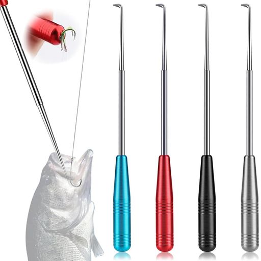 Tying Tools - フックリムーバー4個セットフックリリーサー釣り針アクセサリー省力化ツール針外し螺旋状の取り出し底部磁気吸引力使用効率を向上軽量型携帯用淡水/池/塩水釣り用(レッド/ブラック/ブ…
