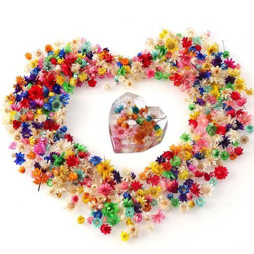 ドライフラワー300個入り押し花ミニ小さい花マルチカラーレジン用DIY手作り素材色が豊富だデコ素材手芸クラフトネイルペンダント