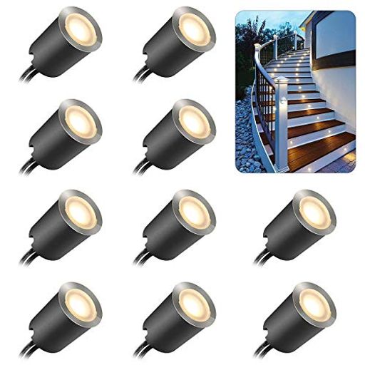 屋外 「明るくて、安定」明るい電球色のLED埋設型LED照明は印象的なスターライトエフェクトで、家に居心地よさと甘を感じさせます。天候に左右されず、安定した十分な光量が得られるので足元をしっかり照らす。場所も取らずガーデン内、ウッドデッキ、駐車場などのアピールポイントとしては充分に役に立ちます。防犯用も十分です。 「設置は超簡単、電気工事は不要」10個DC12VLEDライトと1個ACをDC12Vに変換する電源アダプター付きです。穴を開けて、デッキライトを穴に入れって、AC電源アダプターは100v、あるいは220vの差し込み口には使えます。コネクター式だから、結線は回すだけで、子供でもできる簡単設置。 「省エネ、長寿命」超高品質のLED素子を使用して、毎個ライトはわずか0.6Wで、フリッカーフリです。電気代もわずかで楽しめる。 (※1個ライトを1日8時間使用したときの1ケ月(30日)の電気代の目安:およそ2.8円、10個ライトはおよそ28円)。デッキ、階段、歩道、パティオ、床、屋根、キッチン、庭などのようなリーマ作業できる場所に取り付けることができます。日本語取付説明書付き。