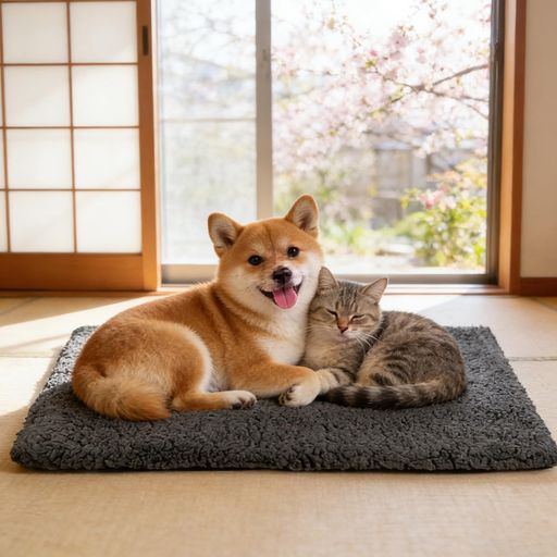 インドア 深い色調耐汚れ、爪跡・汚れがほぼ見えず手入れ簡単 🐾 電気代0円のペット用ヒーター&amp;犬用クッション:ペット用保温マットは、コードや電池を一切使わないから、感電のリスクがなく、室内外を問わずずっと安心してお使いいただけます。その温かさのヒミツは、特殊な素材がペット自身の体温を効率よく反射し、優しい保温効果を生み出す仕組み。夏の冷え対策としても活躍し(エアコン冷え防止)、ペットの体に寄り添う自然な温もりを実現。コードレスで安全! 🐶 安くて安全な犬の寝床マット:独自の繊維を採用し、保温性能が通常のペットマットの1.5倍!ふわふわで柔らかい生地がペットの肉球を優しく包み込み、内部は静音素材を使用しているため、ペットが動いてもサラサラと不快な音が立てず、快適な寝床を提供し安眠を妨げません。 🌞 室内外で便利に使用:耐候性に優れた設計で、玄関やベランダ、ガレージ、室外の犬小屋はもちろん、お部屋のソファやクレートの中、ケージマットとしても最適。ペットベッドの上など、さまざまなシーンで活躍します。ペットの過ごす場所を選ばず、暖かなスポットを作ります。