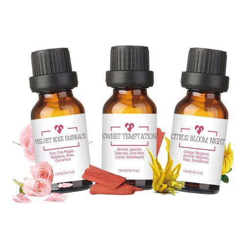 LOXIMアロマオイルセットエッセンシャルオイルブレンド精油10mlx3本(IntimateCollection:ローズ、チュベローズ、サンダルウッドなど)アロマ天然アロマディフューザー/アロマストーン/加湿器/ア…