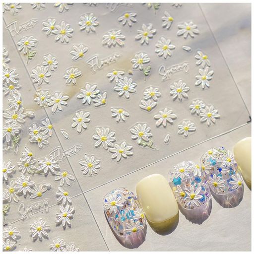 GLOWZENネイルシール花カラフルなデイジーのネイルアートシールあなたの指先に新鮮な春を隠します GLOWZENネイルシール花カラフルなデイジーのネイルアートシールあなたの指先に新鮮な春を隠します