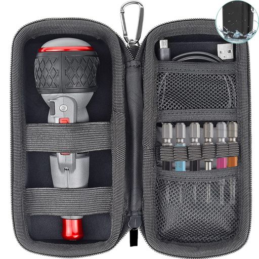 【改良防水版】電動ドライバー収納ケース防水PUレザーツールキット工具ボックス工具収納ポーチドライバー収納ケース大容量高耐久、220USBに適合する(電動ドライバーと付属品は含まれて…