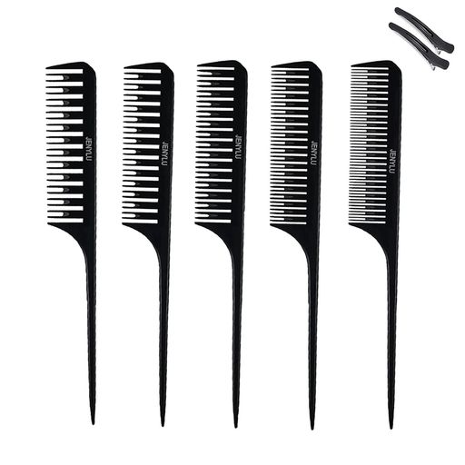 ハイライトコーム櫛、スチールニードルくし耐熱性お静電気防止メンズレディースくしヘアスタイリングヘ..