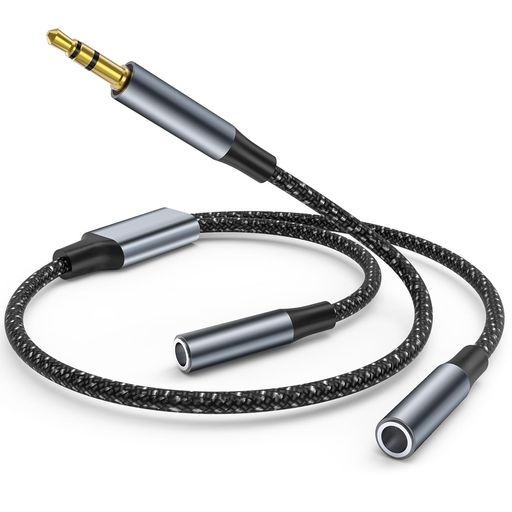 【音楽シャア イヤホン 分岐ケーブル】このイヤホン分配器 二股 はデュアルオーディオ出力設計を採用し、AUX接続用やイヤホン/スピーカーの2分配出力できるオーディオ分配ケーブルです。 この3.5mm オーディオケーブル分岐 イヤホンジャック二股 アダプターで3.5mmジャックを備えたデバイスを接続すれば、2人で簡単に音楽を共有できます。このオーディオケーブル イヤホンスプリッタースプリッターは、パートナーと音楽や動画を共有するのに最適な選択肢です。友人と、恋人と、家族と――待合室や旅先で、あるいは室内で、最も好きな音楽と最も観たかった映像を共有し、くつろぎの時間をお過ごしください。注記: 本イヤホンジャック 変換 アダプターは、イヤホン/スピーカーのデュアル出力に対応したオーディオのみをサポートし、TS/TRSマイク/コンデンサーマイクには対応していません。 【高音質なHi-Fiサウンド】イヤホンジャック 延長 aux ケーブル内部には複数のエナメル銅コアと多重シールドを内蔵し、伝導性に優れ、信号の歪みや伝送損失を抑えることができますし、信号のロスとノイズを無くすことに成功。