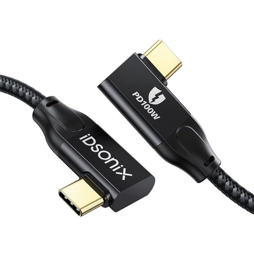 USB Type-C ケーブル(3m、L字型) iDsonix100W PD急速充電 USB3.2 Gen2x2 タイプc ケーブル20Gbps高速データ転送 4K@60Hz映像出力USB C to CケーブルE-markerチップ内蔵