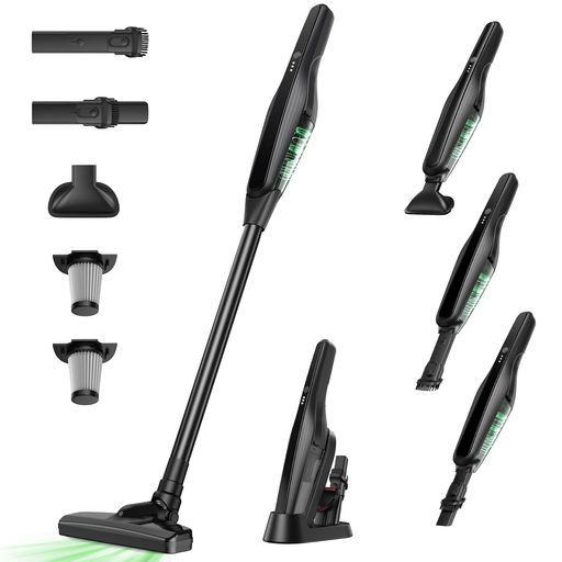 掃除機コードレス【15000pa強力吸引・45分連続静音稼働】スティックハンディクリーナー小型軽量Type-C充電HEPA多重濾過2種類モード切替4種類ノズル電量指示ライト収納スタンド付き替えフィ…