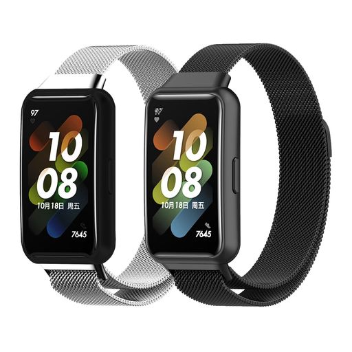 [Sitengle]huaweiband7対応交換ベルト2個ステンレス磁気吸着ファーウェイバンド7用ベルト金属HUAWEIBand7替えバンド交換簡単工具不要上質おしゃれシンプル男性用女性用かっこいい可愛い(2)
