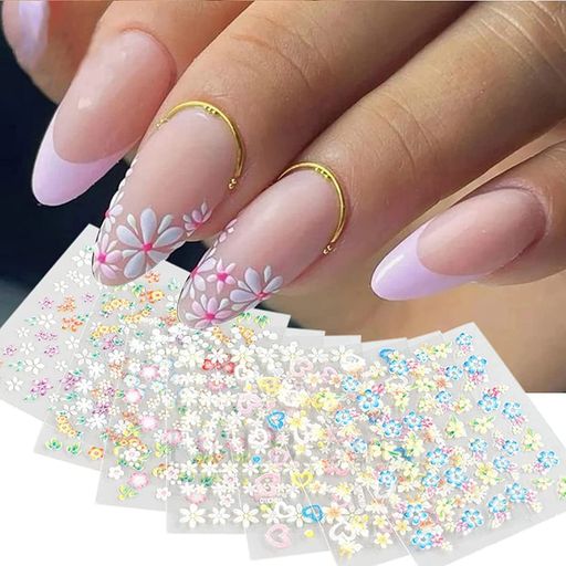 UNIKATOネイルシールネイルステッカー桜花立体ネイルパーツ30枚マニキュアステッカー3Dネイルデコ貼るだけネイルアート(A)
