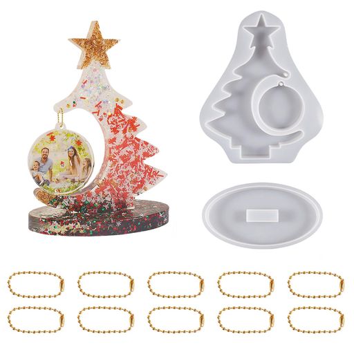 フォトフレーム型写真立てシリコンモールドエポキシ樹脂クリスマスツリーUVレジン型シリコン型石膏石鹸..