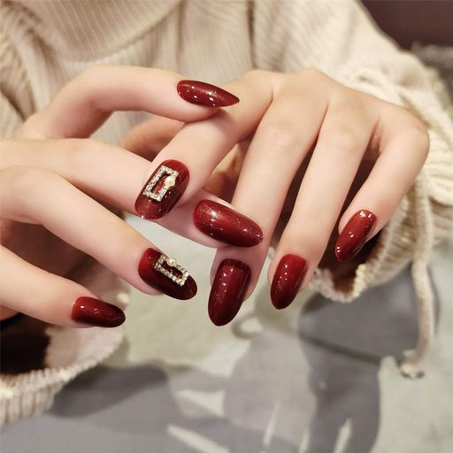 24枚セット中位の長さネイルチップ披露宴パーティー二次会つけ爪結婚式ネイルチップ