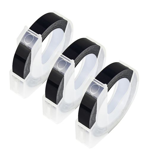 YUUダイモテープライター9mmブラックdymo3Dテープ黒地白字DM0903Bdymoテープライター互換汎用グロッシ..