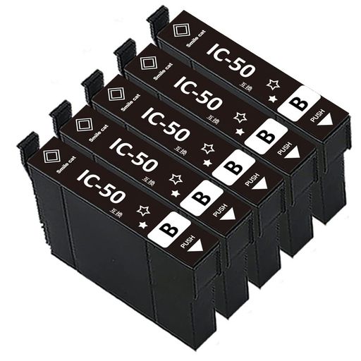 【商品内容】エプソン用 ICBK50互換インクカートリッジ ブラック 増量版 5本セット 【対応機種】EP-301 EP-302 EP-4004 EP-702A EP-703A EP-704A EP-705A EP-774A EP-801A EP-802A EP-803A EP-803AW EP-804A EP-804AR EP-804ARU EP-804AU EP-804AW EP-804AWU EP-901A EP-901F EP-902A EP-903A EP-903F EP-904A EP-904F PM-A820 PM-A840 PM-A840S PM-A920 PM-A940 PM-D870 PM-G4500 PM-G850 PM-G860 PM-T960 【仕様】1大容量タイプです。2ICチップ付け、インクの残量表示されております。3純正インクと同時に使用可能です。 【国際基準】国際規格ISO9001、14001(品質・環境マネジメント)認定を取得した自社工場にて生産、品質管理に自信を持っております。 【お客様サポート】ご購入前のお問い合わせなどはメールにてご連絡ください。