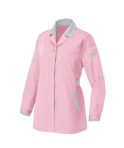 アイトス長袖サマースモック(春夏用)AZ-5327060ピンクxシルバーグレー4Lサイズ