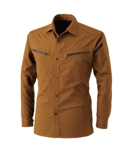 TSDESIGN(ティーエスデザイン)LIGHTTECロングスリーブシャツ(春夏用)530565キャメルL